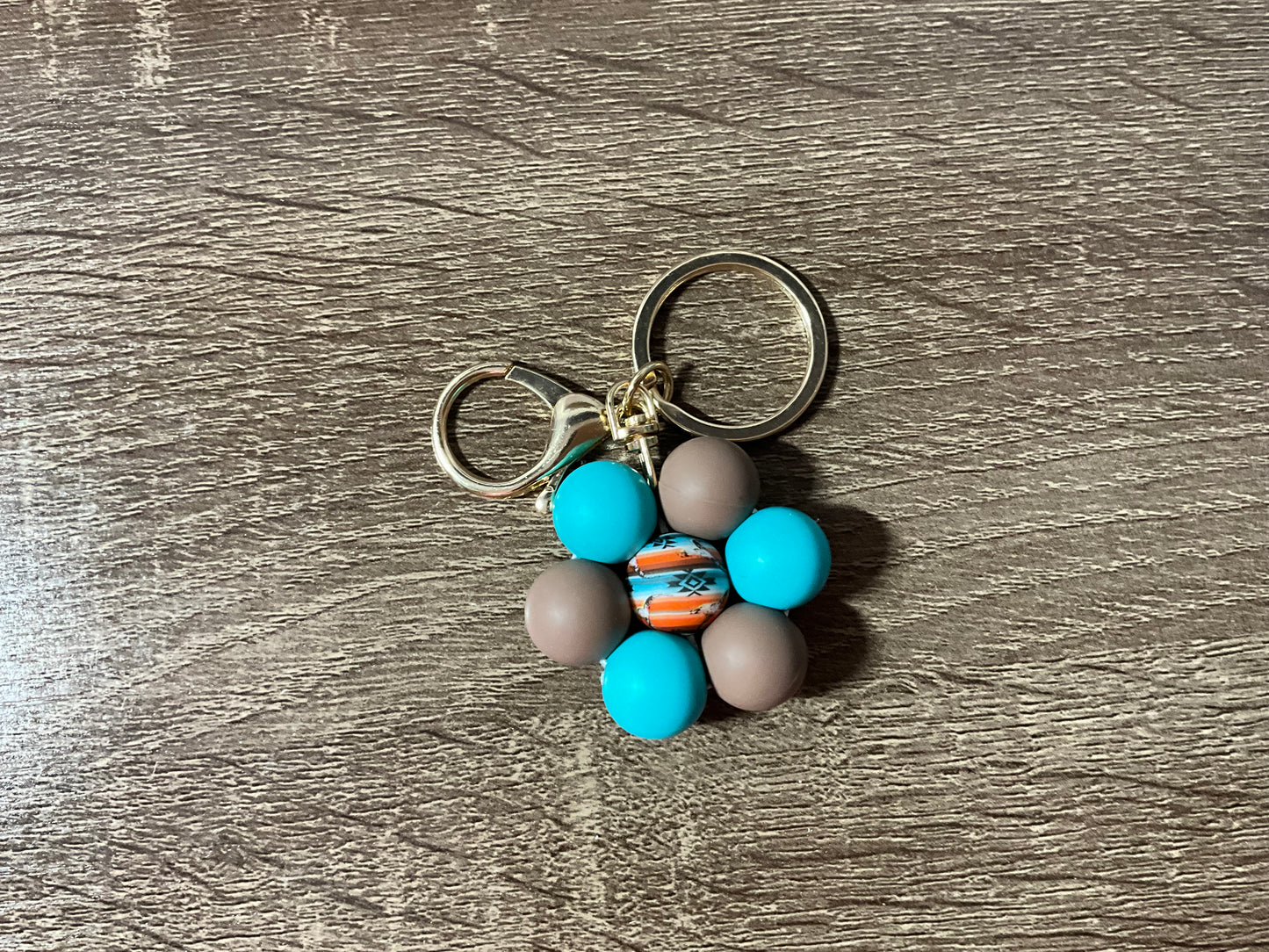 Aztec Flower Key Chain