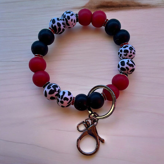 Black and White Cow Print Wristlet