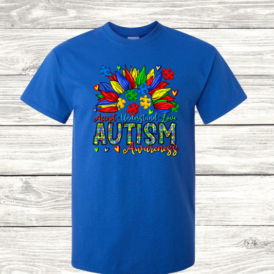 Autism Puzzle Flower T-Shirt